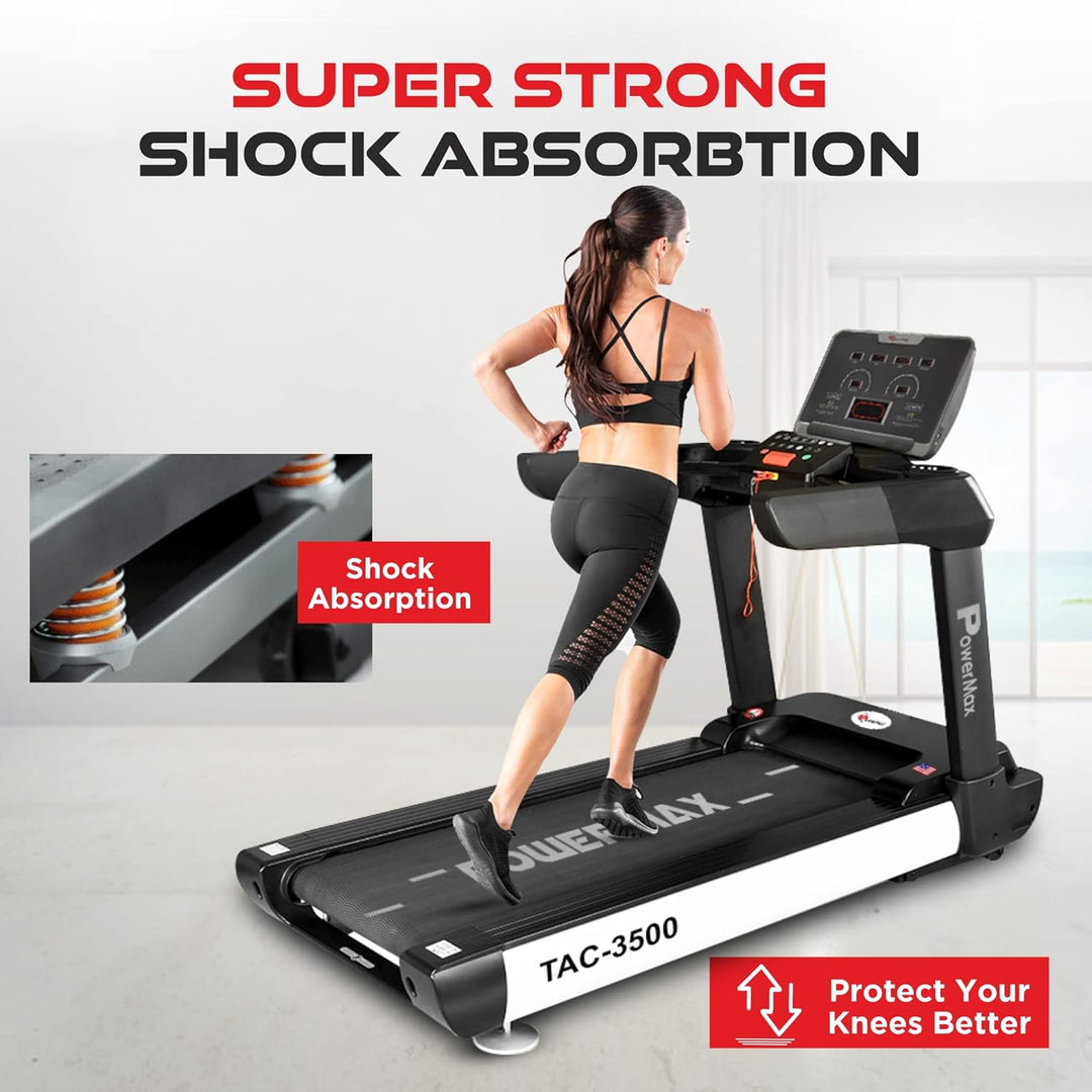 TAC-3500 4HP (6HP Peak) Motorized Treadmill with Free Installation Assistance | Commercial & Automatic Incline