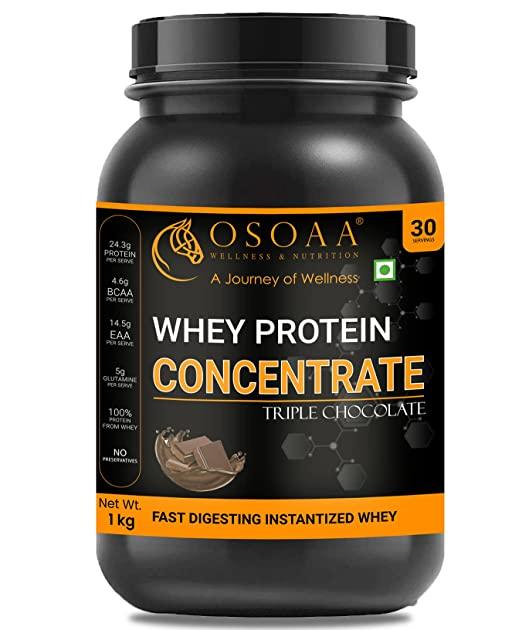 Premium 100% Whey Protein Concentrate 1Kg [Triple Chocolate, 30 Serving] - Kriya Fit