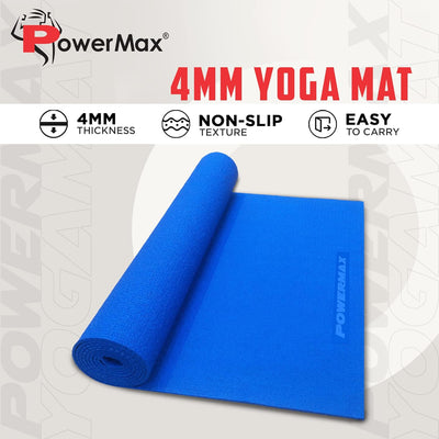 YE4-1.2-BL 4mm Thick Premium Exercise Yoga Mat for Gym Workout [Ultra-Dense Cushioning | Tear Resistance & Water Proof] Eco-Friendly Non-Slip Yoga Mat for Gym and Any General Fitness