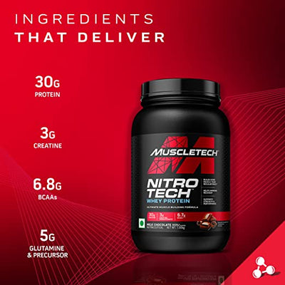 MuscleTech Nitrotech Whey Protein Powder Milk Chocolate - 2Kg