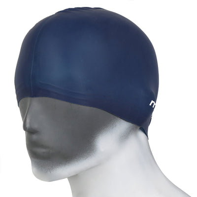 Magfit Unisex Plain Silicone Swimming Cap (Blue)