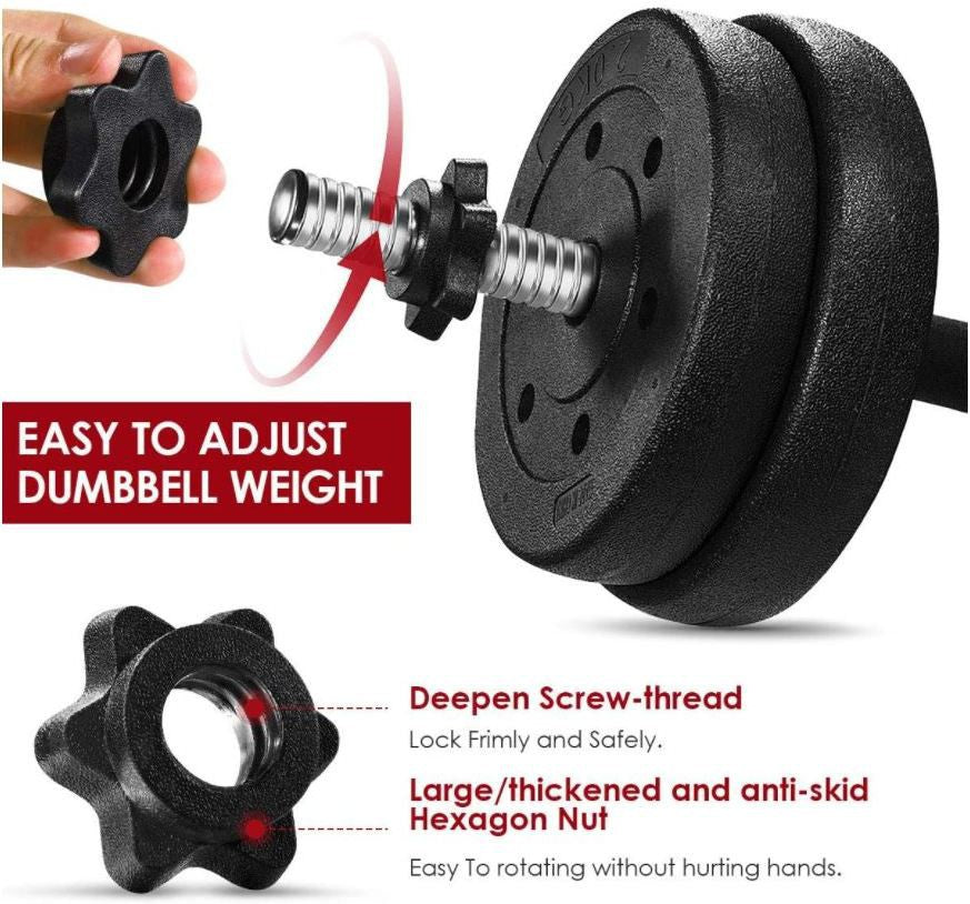 12 kg Home Gym Set | Gym Equipments with 3 Ft Curl Rod + 1 Pair of Dumbbell Rod with PVC Dumbbell Plates | Exercise Set