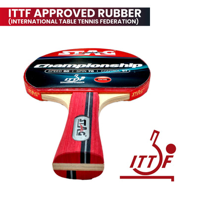 Championship ITTF Approved Rubber Intermediate Table Tennis Racquet (Multicolour  | 172 grams )
