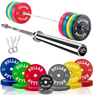 Bumper plates with olympic barbell (30 KG SET(10KGx2+5KGx2))