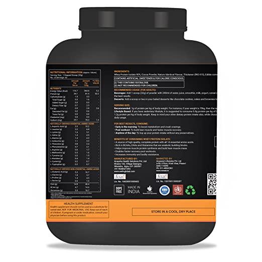 Premium 100% Whey Protein 2Kg | Whey Protein Isolate Blend | Rich Amino Acid, BCAA with Glutamine Protein Powder | 26.1g Protein Per Serving [Cafe Mcoha, 62 Serving] - Kriya Fit