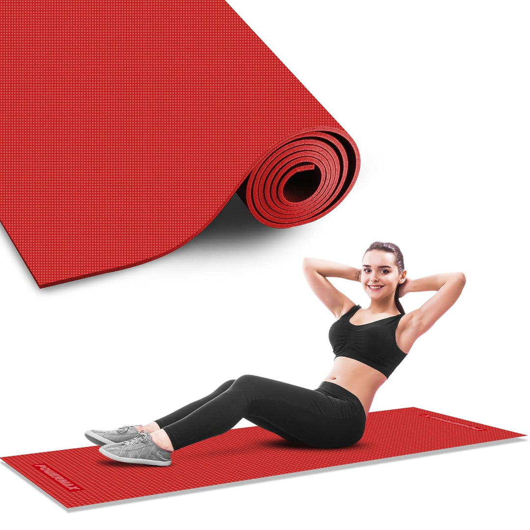 YE6-1.1-RD 6mm Thick Premium Exercise Yoga Mat for Gym Workout