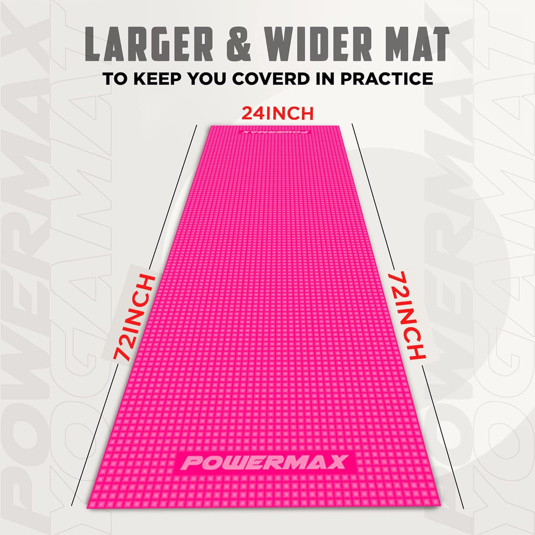 YE6-1.1-PK 6mm Thick Premium Exercise Yoga Mat for Gym Workout [Ultra-Dense Cushioning | Tear Resistance & Water Proof] Eco-Friendly Non-Slip Yoga Mat for Gym and Any General Fitness