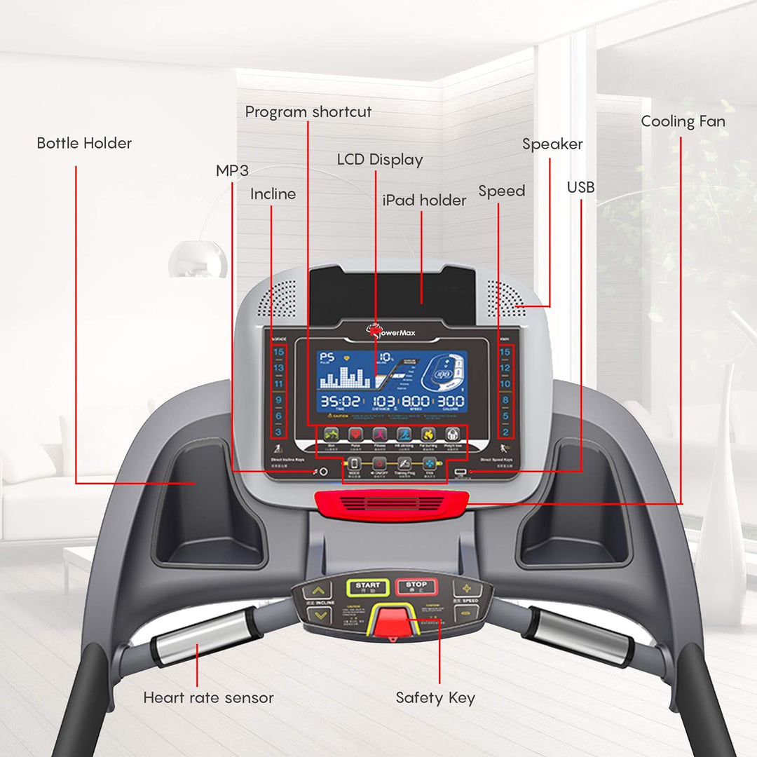 TAC-400 (8 HP Peak ) Premiun AC Motorized Treadmill for Home Use |18 Pre-Set Max Pro Workout Session?Max User Wt.120kg |18 Level Auto Incline | Top Speed:18 Km/hr | Spring Resistance?