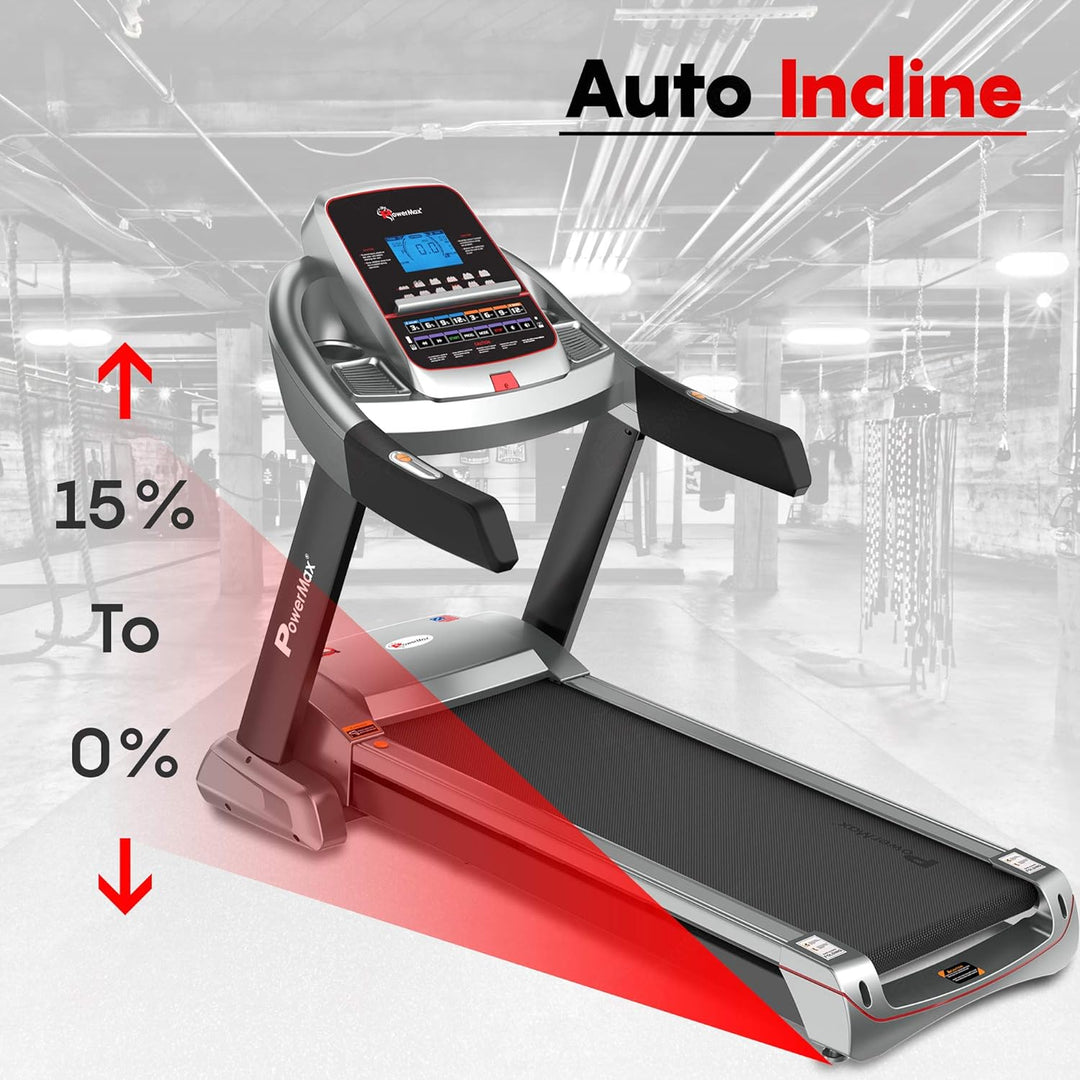 TAC-510 (9 HP Peak ) Premiun AC Motorized Treadmill for Home Use |12 Pre-Set Max Pro Workout Session?Max User Wt.150kg |15 Level Auto Incline | Top Speed:20 Km/hr | Spring Resistance?