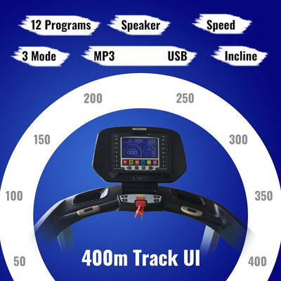 TDA-550 (6.0HP Peak) Motorized Treadmill with Bluetooth App for Android & iOS | Hi-Fi Speaker | Automatic Incline | Home Use & 400m Track UI