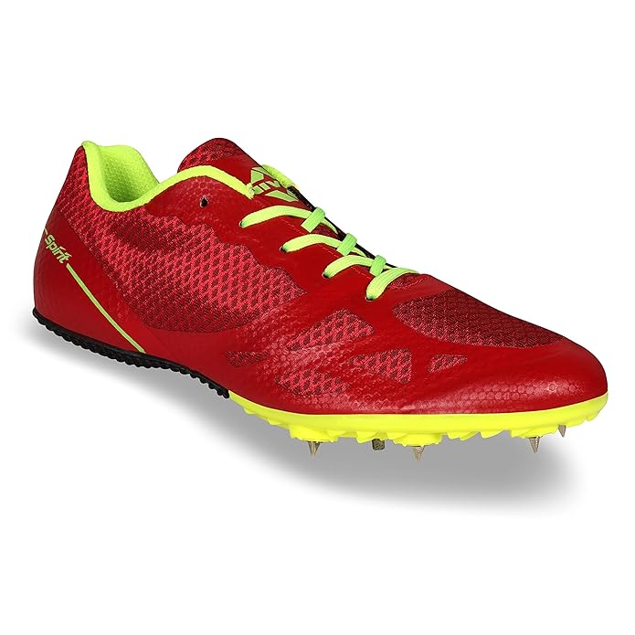 Men Spirit Spikes Track Field Mesh Running Shoes (Red)