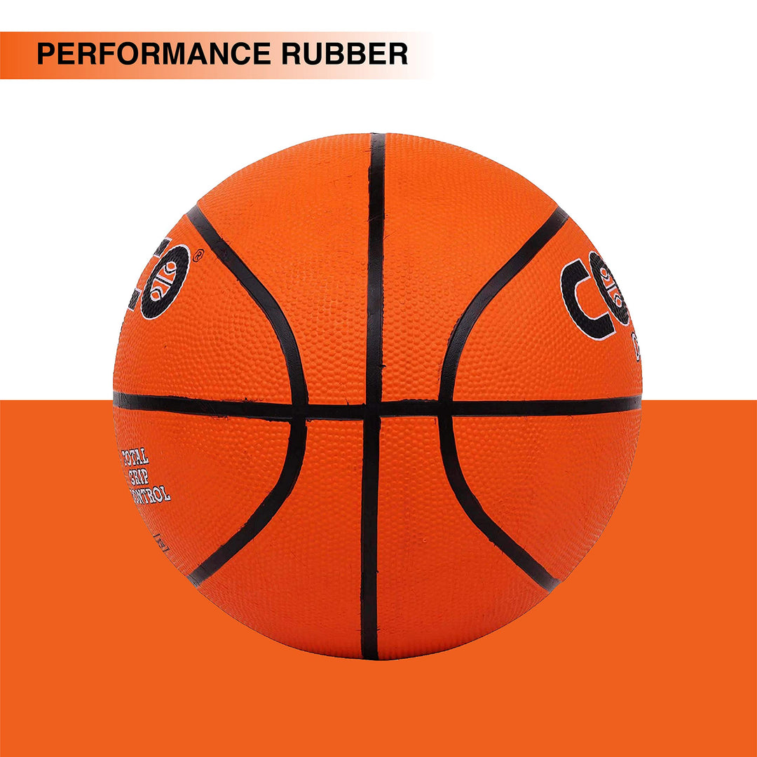 Nylon Dribble Basket Ball (7 | Orange | 13013 | Adult Size)