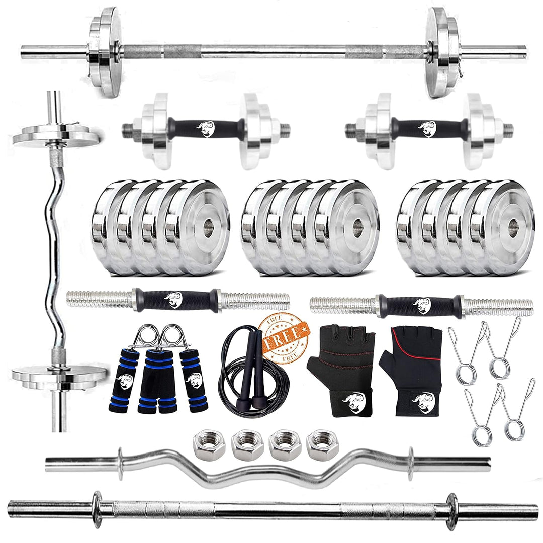 HASHTAG FITNESS 30kg Steel Home Gym Set & Gym Equipment