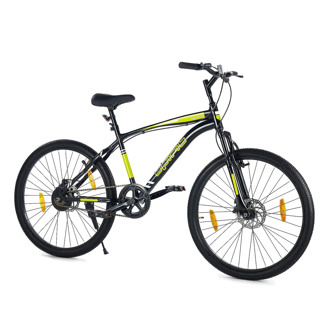 Spirit 26T with Disc Brake and Suspension Cycle | Ideal for : Adults (Above 13 Years) (Black) | Unisex Cycle| 85% Assembled (Easy self-Assembly)