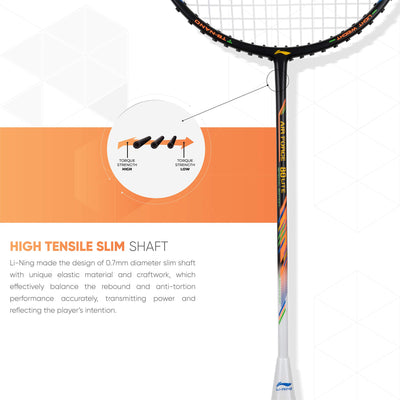 Air Force 80 Lite Carbon Fibre Strung Badminton Racket with Free Full Cover(Black/White |Pack of 1)