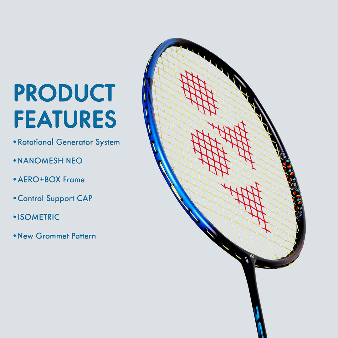 Graphite Badminton Racquet Smash ( White & Navy BlueG4 | 73 Grams | 28 lbs Tension)