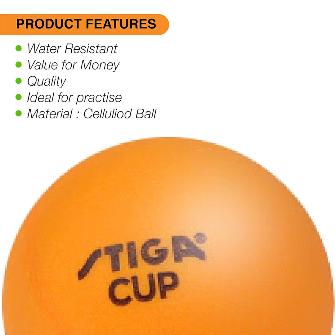 Stiga Cup Table Tennis Ball | Adult Size | Orange