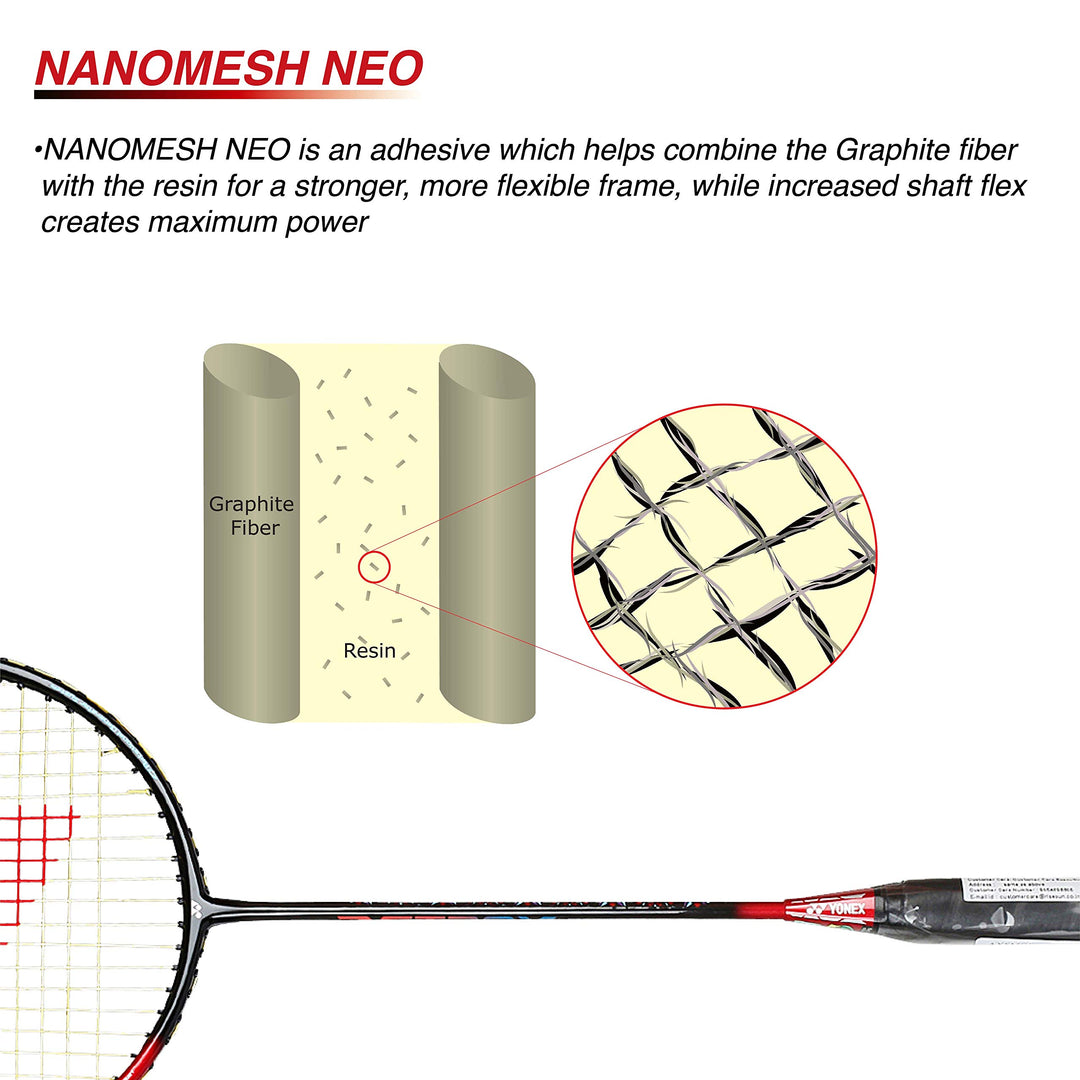 Astrox Smash Graphite Badminton Racquet with free Full Cover (Ultra Light - 73 grams | 28 lbs Tension) | Rotational Generator System (Black Flash Red)