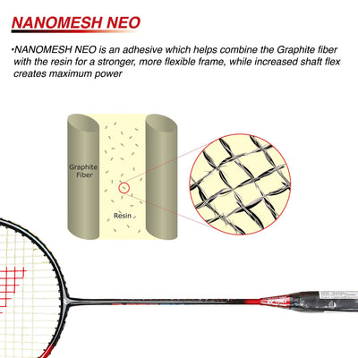 Astrox Smash Graphite Badminton Racquet with free Full Cover (Ultra Light - 73 grams | 28 lbs Tension) | Rotational Generator System (Black Flash Red)