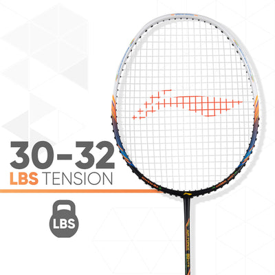 Air Force 80 Lite Carbon Fibre Strung Badminton Racket with Free Full Cover(Black/White |Pack of 1)