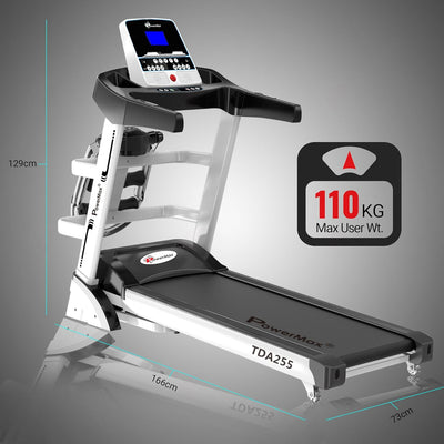 TDA-255 (5HP Peak) Multi-Function Treadmill for Home Use with Massager ?Max User Wt. 125kg | 15 Level Auto Incline | Top Speed:15.8 Km/hr | Spring Resistance?(FREE INSTALLATION )