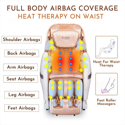 OnCloudNine-3 Full Body Massage Chair with Rolling and Air Squeezing Massage for Feet (Free Installation)