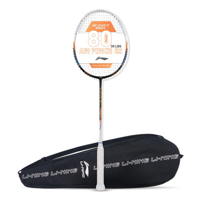 Air Force 80 Lite Carbon Fibre Strung Badminton Racket with Free Full Cover(Black/White |Pack of 1)