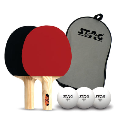 Club Table Tennis Playset | 2 Racquets & 3 Balls (White) | Model: Club-Set WH