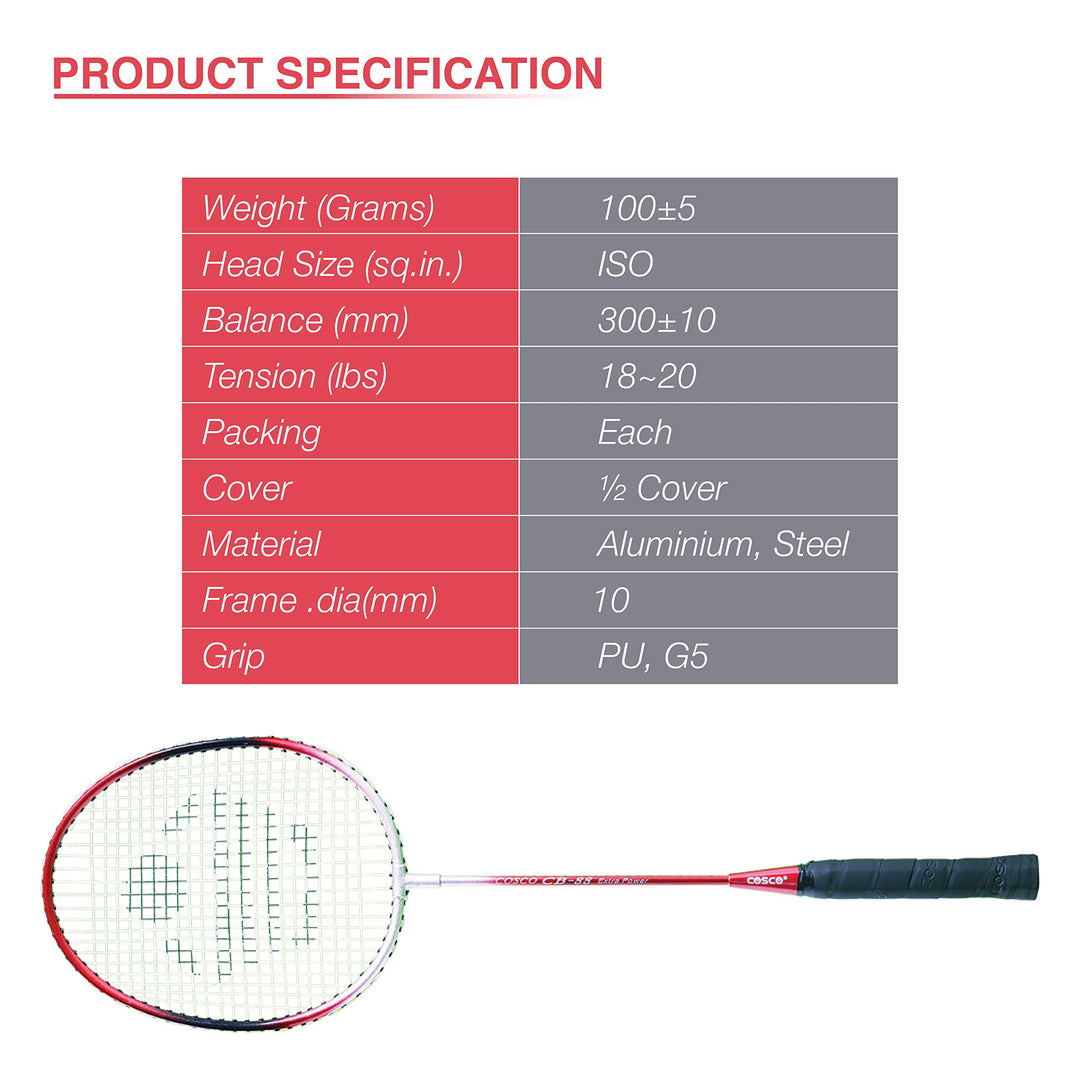 Alloy Steel Cb 88 Badminton Racquet (Multicolor) -Pack of 2