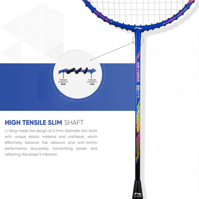 Air Force 80 Lite Carbon Fibre Strung Badminton Racket with Free Full Cover