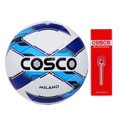 Milano Synthetic-Fiber Foot Ball | Size 5 (White/Blue/Black)