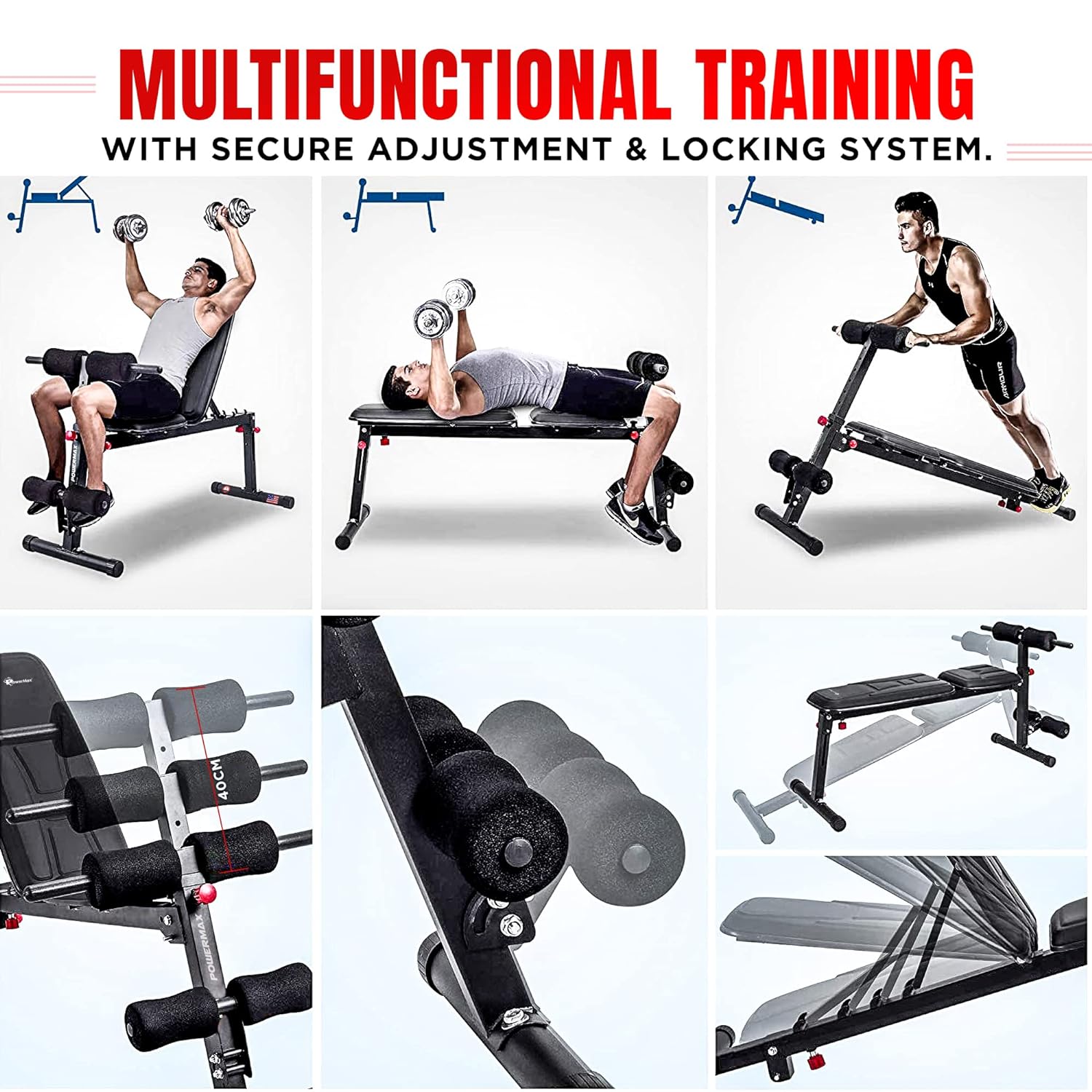 BM 100A Adjustable Multi functional Bench Press for Home and Gym