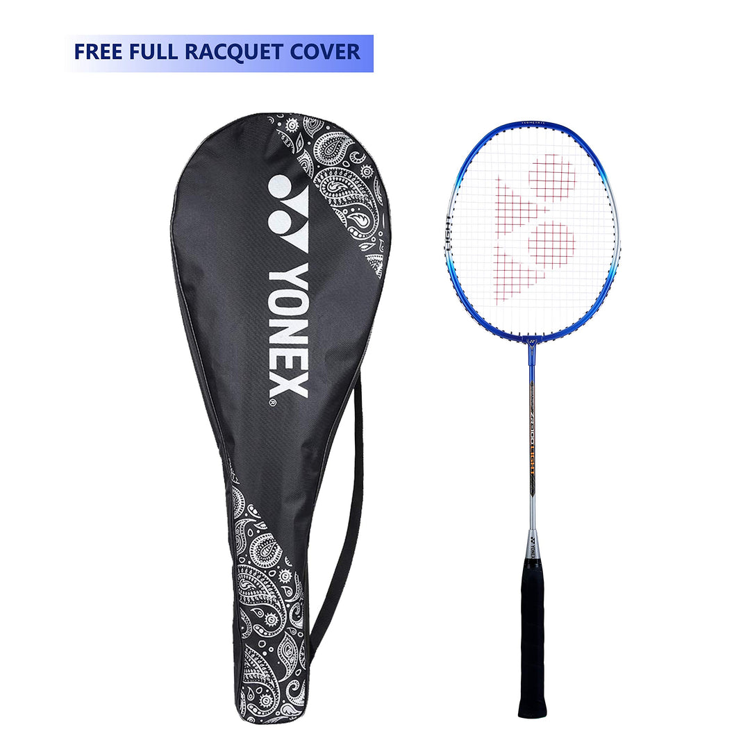 ZR 100 Light Aluminium Badminton Racquet with Full Cover | Made in India (Blue |Set of 1)