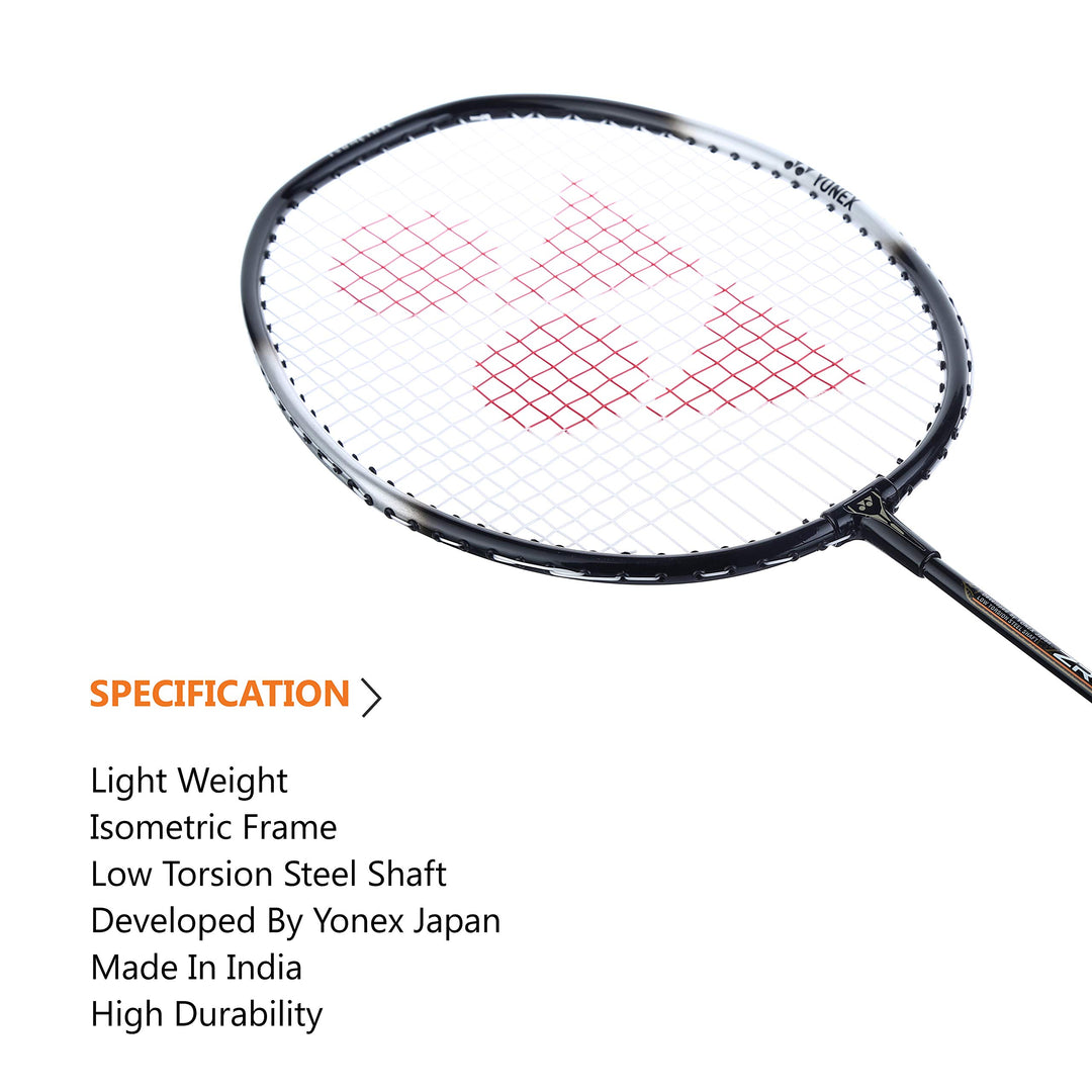 ZR 100 Light Aluminium Badminton Racquet with Full Cover | Made in India (Black |Pack of 1)