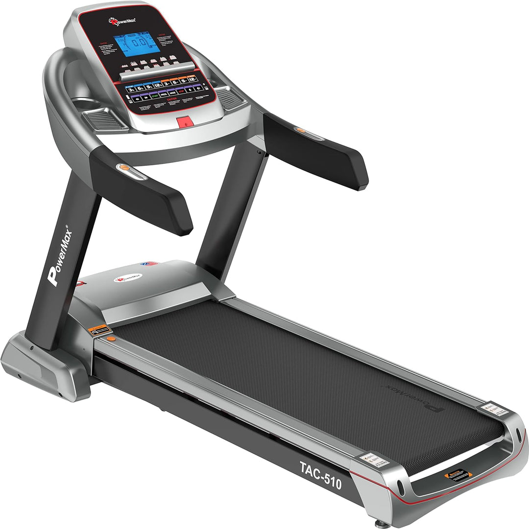 TAC-510 (9 HP Peak ) Premiun AC Motorized Treadmill for Home Use |12 Pre-Set Max Pro Workout Session?Max User Wt.150kg |15 Level Auto Incline | Top Speed:20 Km/hr | Spring Resistance?