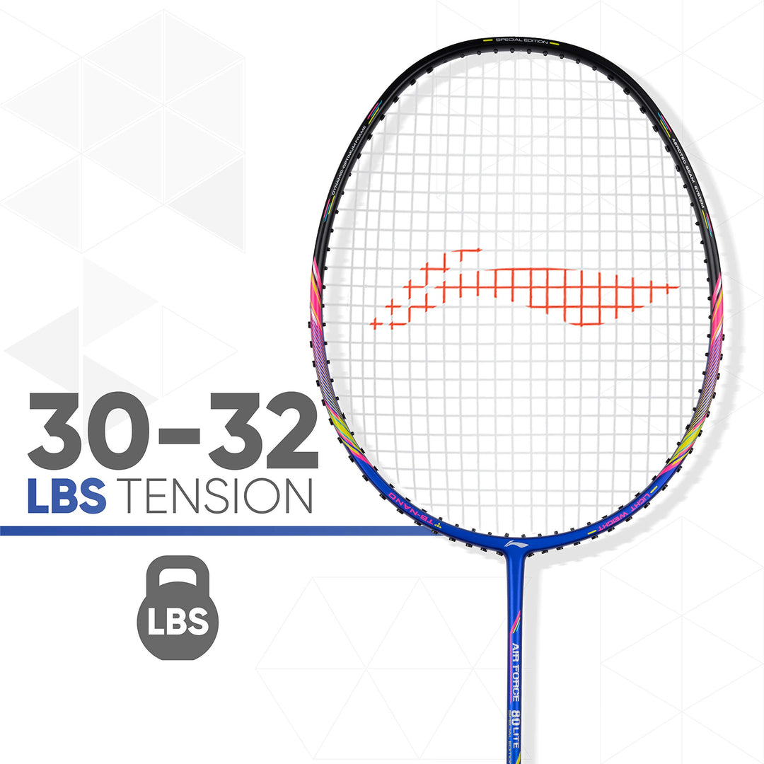 Air Force 80 Lite Carbon Fibre Strung Badminton Racket with Free Full Cover