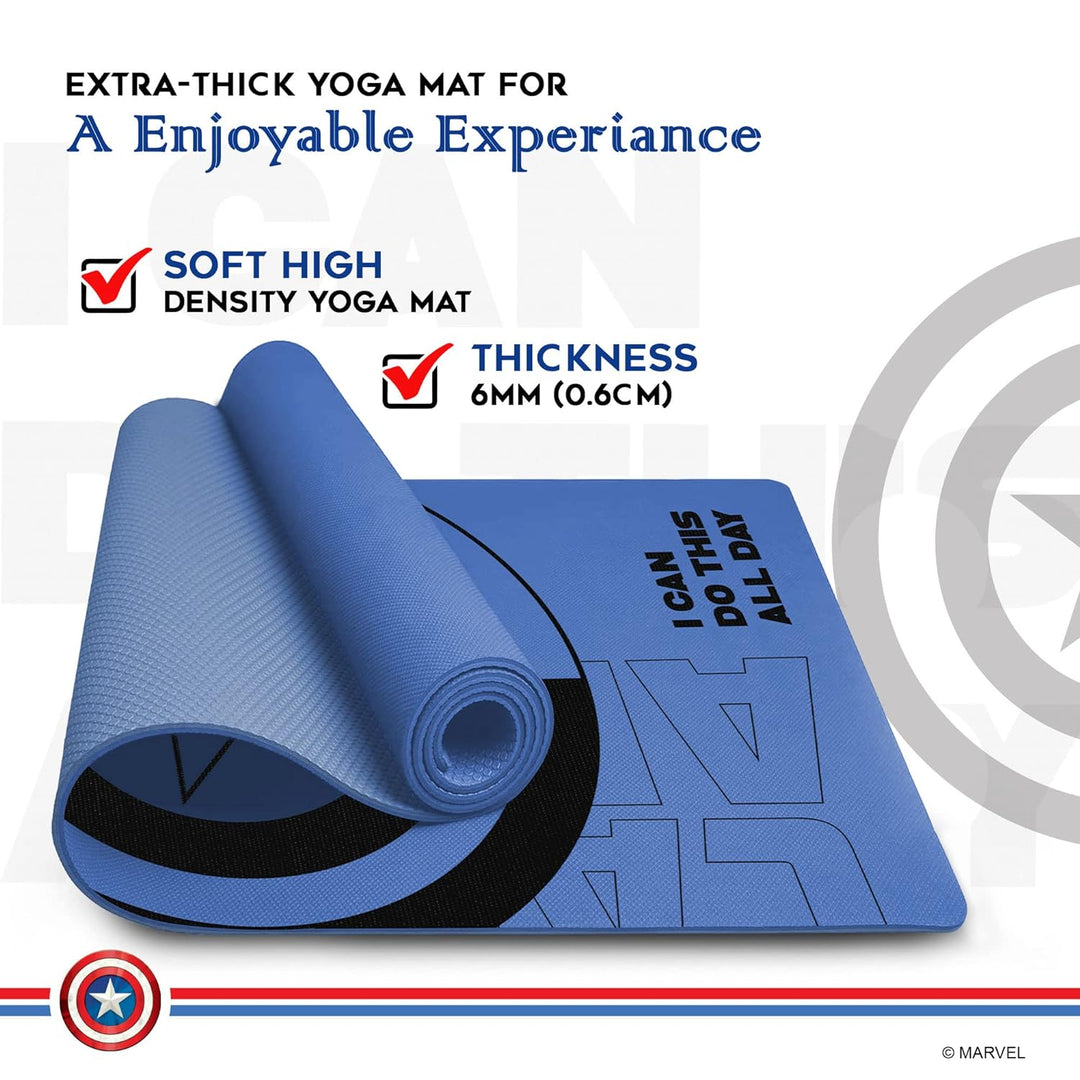 YP6-1.2-CA-BL 6mm Thick Premium Exercise Yoga Mat for Gym Workout[Ultra-Dense Cushioning | Tear Resistance & Water Proof]Eco-Friendly NonSlip Long Size Mat for Gym & General Fitness