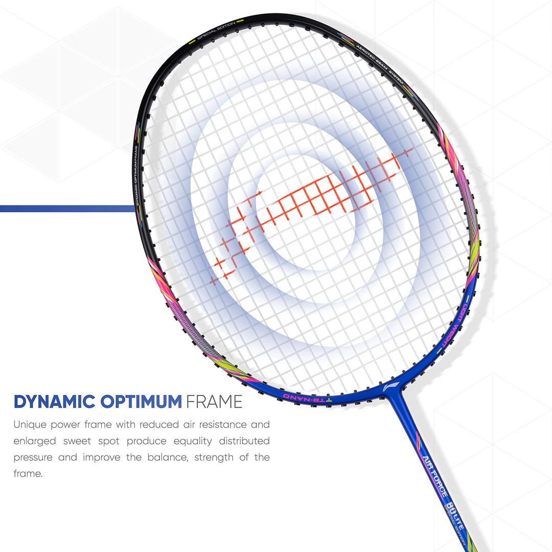 Air Force 80 Lite Carbon Fibre Strung Badminton Racket with Free Full Cover