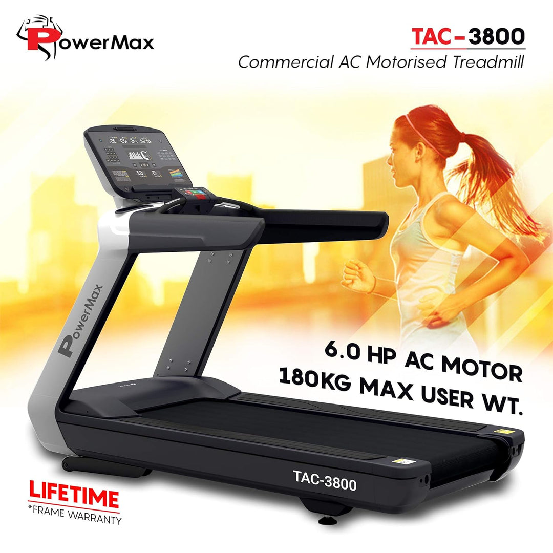 TAC-3800 4HP (6HP Peak) Motorized Treadmill with Free Installation Assistance | Commercial & Automatic Incline