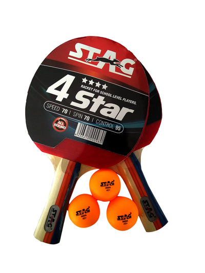 Wood 4 Star Table Tennis Kit | Blue | Speed: 70 spin