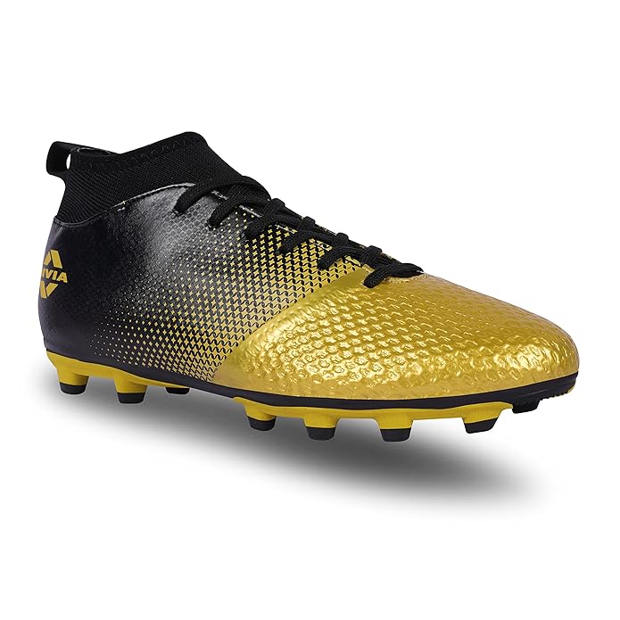 Unisex Ashtang Gold Mid-Top Football Shoes (Black / Gold)