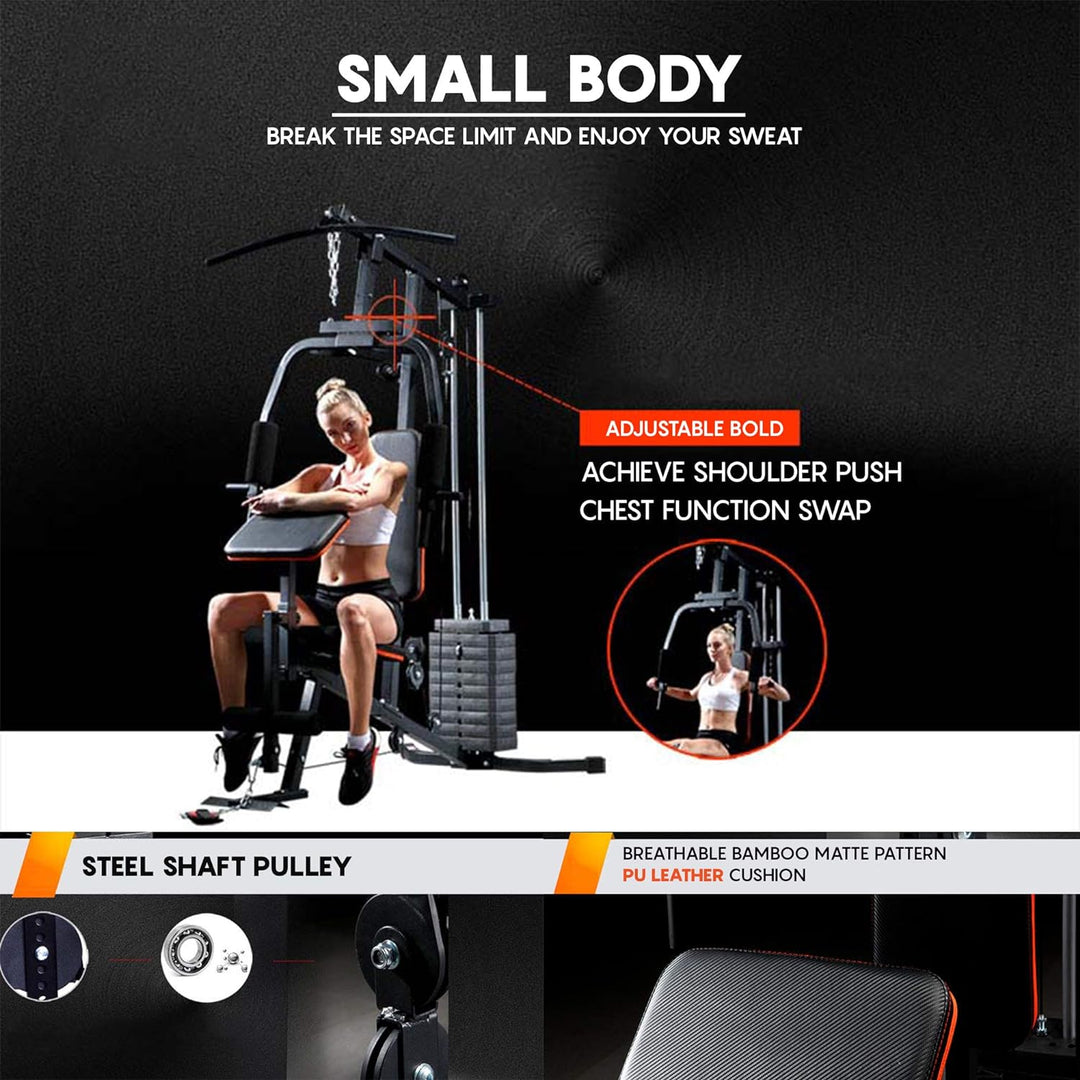 GH-130 Multi-Function Home Gym (61kgs/135Lbs) Bodybuilding Machine for Workout (Multicolour homegym)