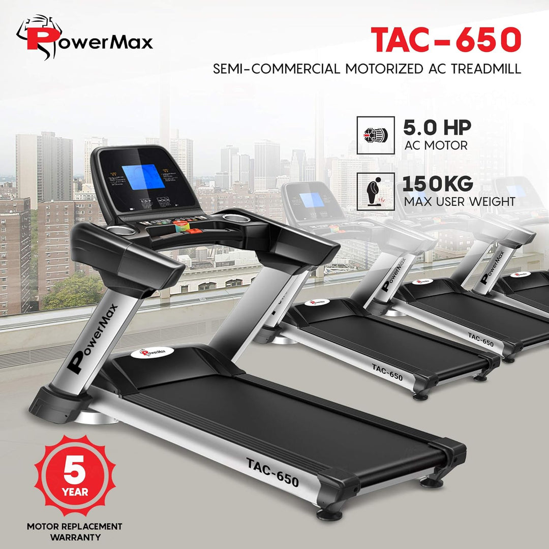 TAC-650 4HP (6HP Peak) Motorized Treadmill with Free Installation Assistance | Commercial & Automatic Incline