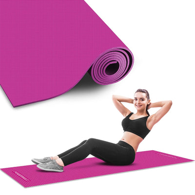YE6-1.2-PK 6mm Thick Premium Exercise Yoga Mat for Gym Workout [Ultra-Dense Cushioning | Tear Resistance & Water Proof] Eco-Friendly Non-Slip Yoga Mat for Gym and Any General Fitness