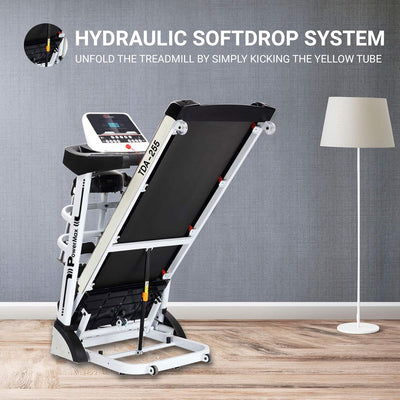 TDA-255 (5HP Peak) Multi-Function Treadmill for Home Use with Massager ?Max User Wt. 125kg | 15 Level Auto Incline | Top Speed:15.8 Km/hr | Spring Resistance?(FREE INSTALLATION )