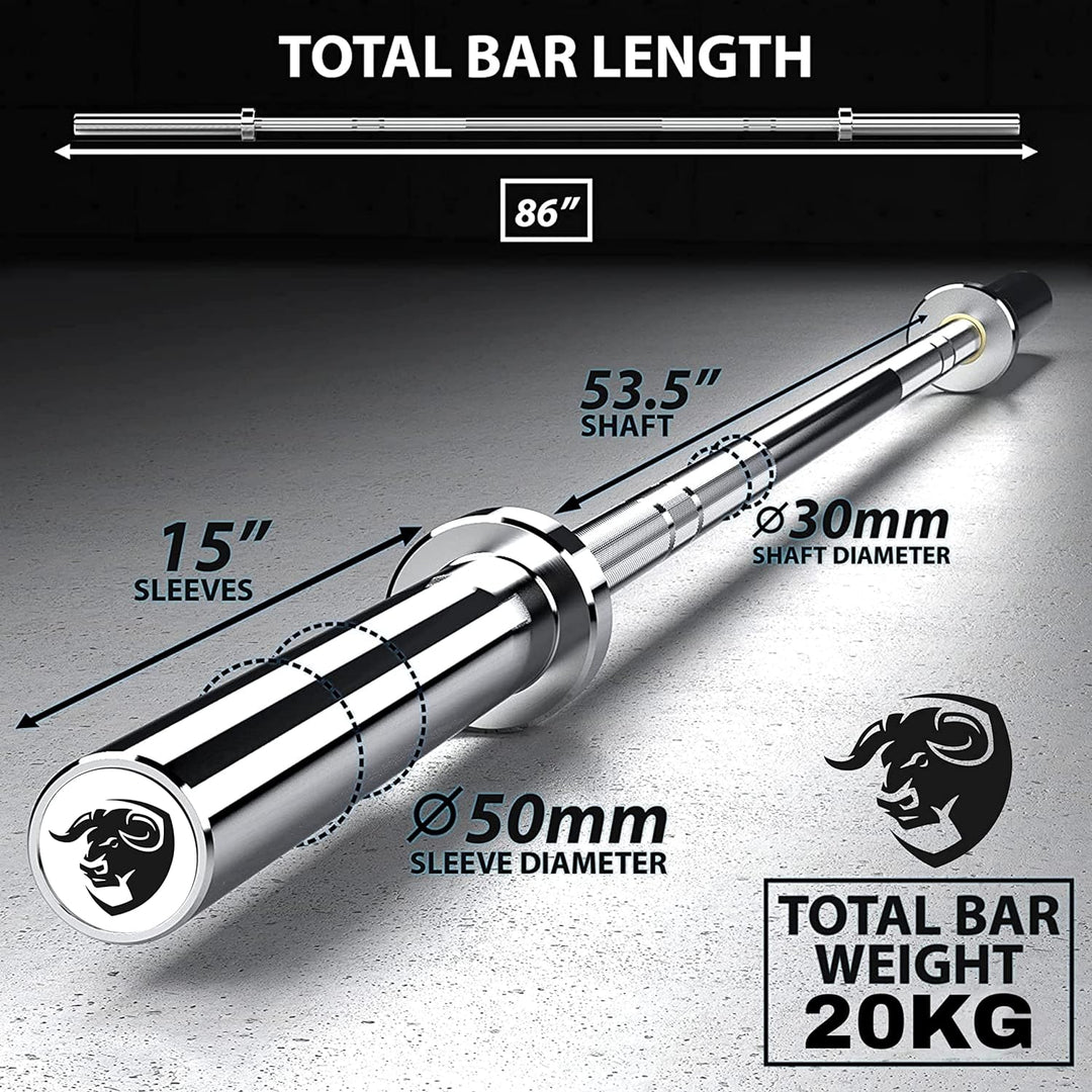 olympic barbell 7 feet 20kg | barbell rod | olympic rod for powerlifting | olympic bar for weight lifting | with spring or clamps locks
