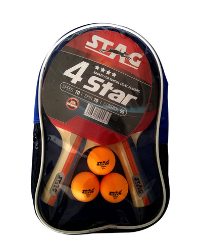 Wood 4 Star Table Tennis Kit | Blue | Speed: 70 spin