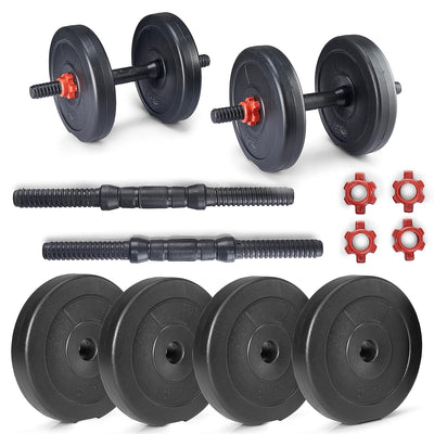 PVC Home Gym Adjustable Set (2Kg*4) Plate with Dumbbells Rods, 6 Months Warranty, Black