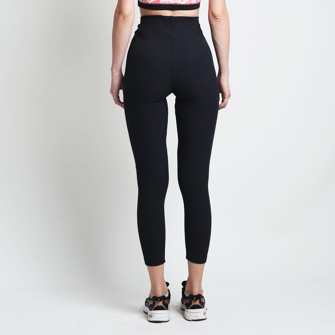 Leggings - Black Ribbed - Kriya Fit