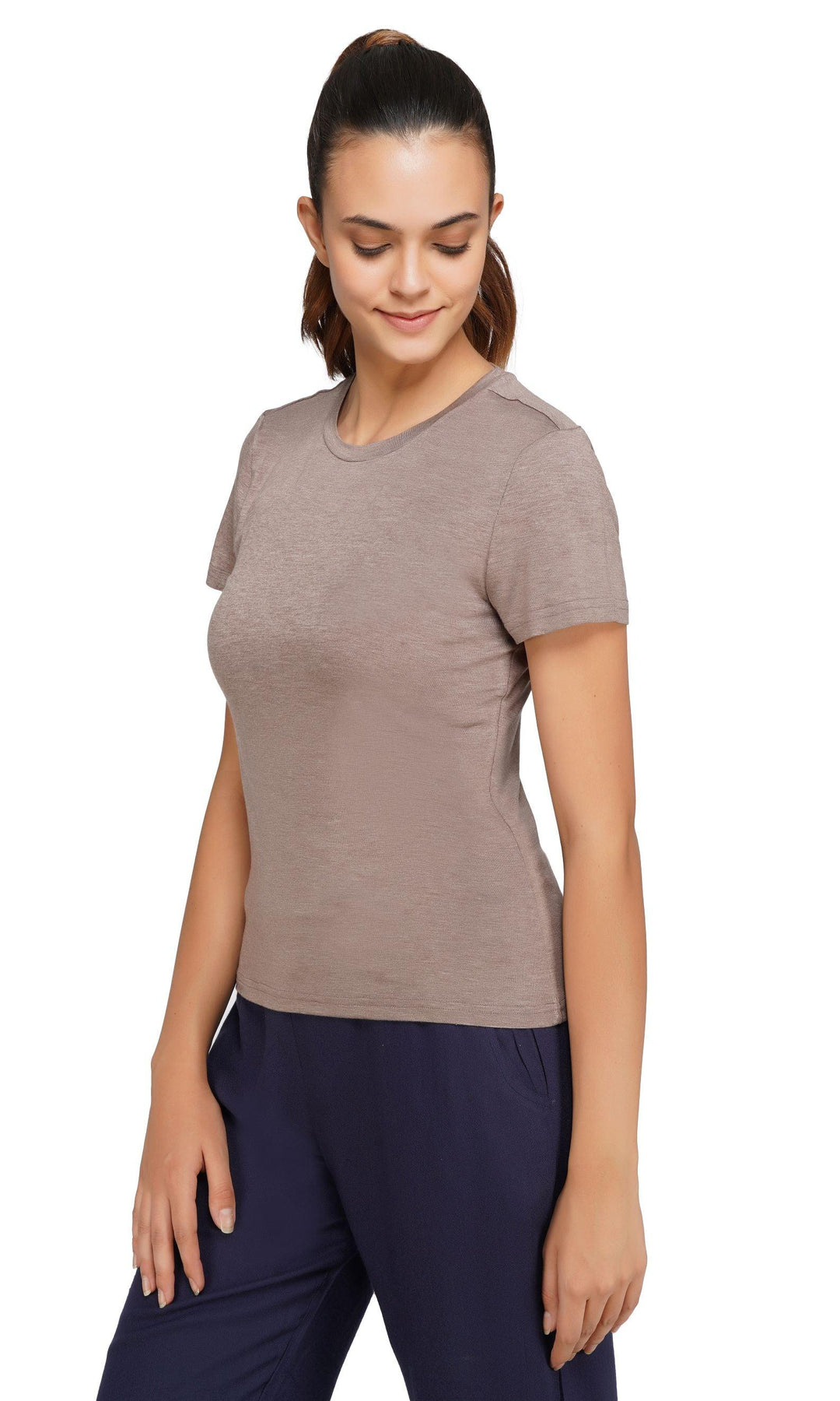 Upcycled Active Tee - Brown - Kriya Fit